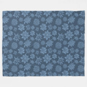 Hübsches dunkelblaues Blumenmuster Fleecedecke (Vorderseite (Horizontal))