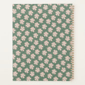 Hübsches dunkelgrünes Pastell rosa Blumenmuster Planer (Rückseite)