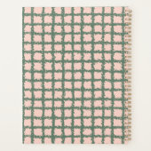 Hübsches dunkelgrünes Pastellrosa Kariertes Muster Planer (Rückseite)