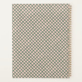 Hübsches dunkelgrünes Pastellrosa Kariertes Muster Planer (Rückseite)