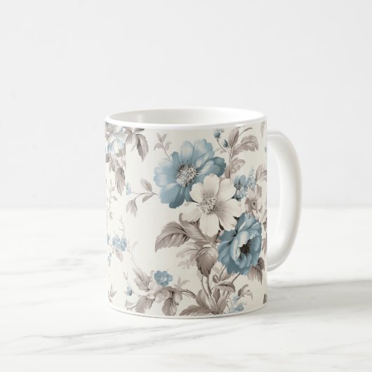 Hübsches Dusty Blau/hellbraun Kaffeetasse (VorderseiteRechts)
