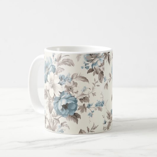 Hübsches Dusty Blau/hellbraun Kaffeetasse (Vorderseite Links)