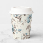 Hübsches Dusty Blau/hellbraun Pappbecher (Links)