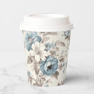 Hübsches Dusty Blau/hellbraun Pappbecher