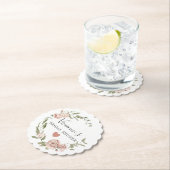 Hübsches Dusty Pink Floral Brautparty Untersetzer (Vor Ort)