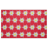 Hübsches Edelweiß-Rot-Weiß-Blumenmuster Stoff (Fat Quarter (45,7 x 55,9 cm))