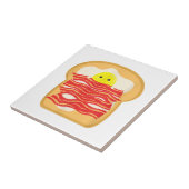 Hübsches Ei im Bacon Toast Bed T - Shirt - Food Br Fliese (Seite)