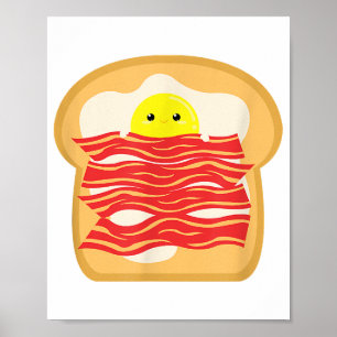 Hübsches Ei im Bacon Toast Bed T - Shirt - Food Br Poster