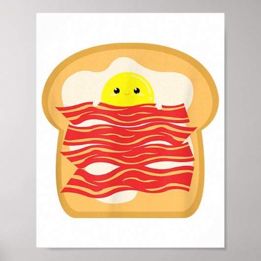 Hübsches Ei im Bacon Toast Bed T - Shirt - Food Br Poster (Vorne)