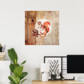 Hübsches Eichhörnchen aus Holz Poster (Heimbüro)