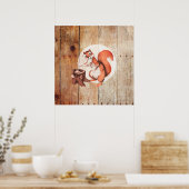 Hübsches Eichhörnchen aus Holz Poster (Küche)