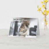 Hübsches Eichhörnchen - Große Erdnuss Karte (Gelbe Blume)