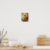 Hübsches Eichhörnchen Herbst-Safari-Nursery-Kunstp Poster (Küche)