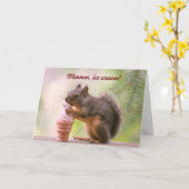 Hübsches Eichhörnchen leckt Eiscreme Karte (Gelbe Blume)