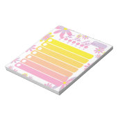 Hübsches, einfaches, blumenrosa, orange gelbes Tuc Notizblock (Rotiert)