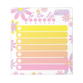 Hübsches, einfaches, blumenrosa, orange gelbes Tuc Notizblock (Vorderseite)