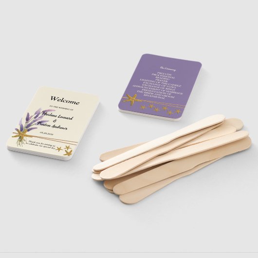 hübsches einfaches Hochzeitsprogramm für Seesterne Fächer (Non-assembled)