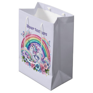 Hübsches Einhorn anpassbare Party Mittlere Geschenktüte