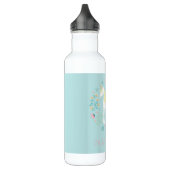 Hübsches Einhorn & Blume Aqua Personalisiert Trinkflasche (Links)