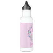 Hübsches Einhorn, Blütenrosa Personalisiert Edelstahlflasche (Links)