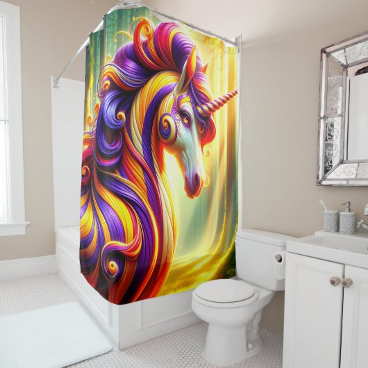 Hübsches Einhorn Duschvorhang (Beispiel)