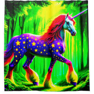 Hübsches Einhorn Duschvorhang
