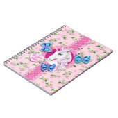 Hübsches Einhorn in Rosa mit Polka Dots Notebook Notizblock (Linke Seite)