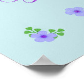 Hübsches Einhorn Lila Aqua Baby Dusche Poster (Ecke)