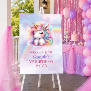 Hübsches Einhorn Magischer Tag Mädchen Geburtstags Poster