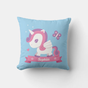 Hübsches Einhorn mit Flügeln Mädchen Zimmer Dekor  Kissen