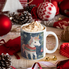 Hübsches Einhorn Personalisierte Weihnachten Zweifarbige Tasse