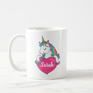 Hübsches Einhorn personalisierter Name  Kaffeetasse