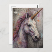 Hübsches Einhorn Postkarte (Vorne/Hinten)