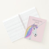 Hübsches Einhorn Regenbogen Rosa Rosa Rose Bläsche Notizblock (Innenseite)