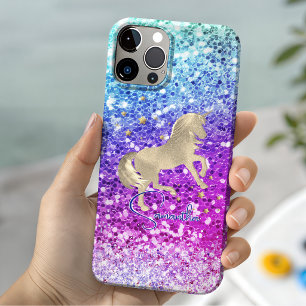 Hübsches Einhorn rosa Glitter Regenbogen Gold Mono Case-Mate iPhone Hülle