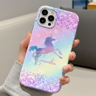 Hübsches Einhorn rosa Glitter Regenbogen Kunst Mon Case-Mate iPhone Hülle