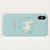 Hübsches Einhorn und Blume Personalisiert Case-Mate iPhone Hülle (Rückseite (Horizontal))