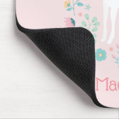 Hübsches Einhorn und Blume Rosa Personalisiert Mousepad (Ecke)