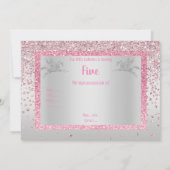 Hübsches Einhorn zum Geburtstag von GLITZERN Einladung (Rückseite)