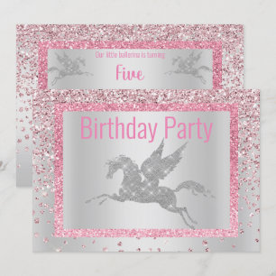 Hübsches Einhorn zum Geburtstag von GLITZERN Einladung