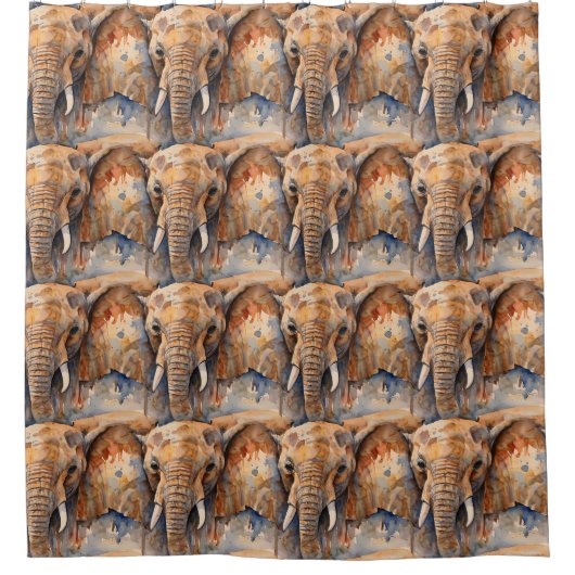 Hübsches Elefantenmuster Duschvorhang (Vorderseite)