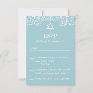 Hübsches elegantes blaues Schläger Mitzvah UAWG RSVP Karte