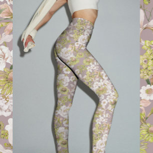 Hübsches elegantes, hellgrün-neutrales Muster Leggings