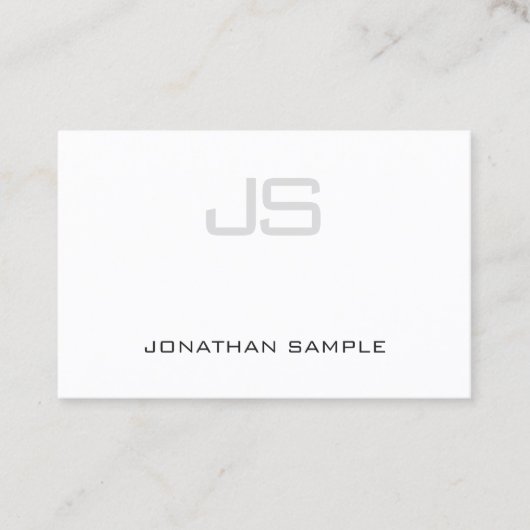 Hübsches elegantes Monogramm Beruflich Klar Schlic Visitenkarte (Vorderseite)