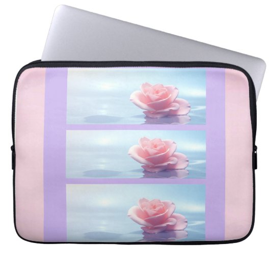 Hübsches elegantes rosa Roses Electronics Bag Laptopschutzhülle (Vorderseite)