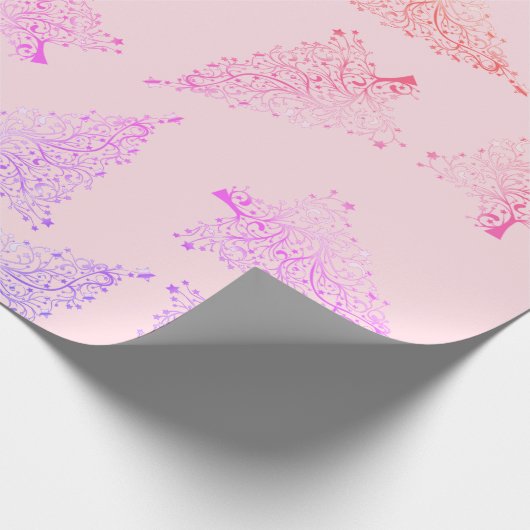 Hübsches, elegantes Weihnachtsbaummuster Geschenkpapier (Ecke)