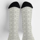 Hübsches Elfenbein- und Graublumenmuster Socken (Oben)