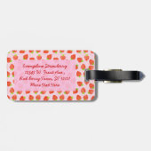 Hübsches Erdbeermuster Gepäckanhänger (Rückseite horizontal)