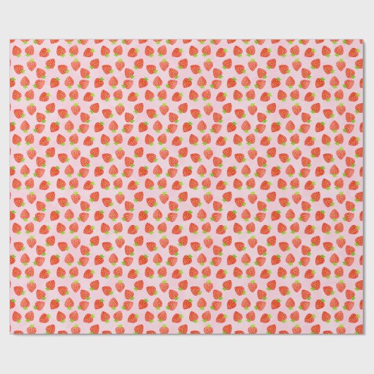 Hübsches Erdbeermuster Geschenkpapier (Flach)