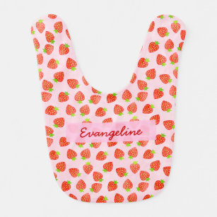 Hübsches Erdbeermuster Personalisiert Babylätzchen
